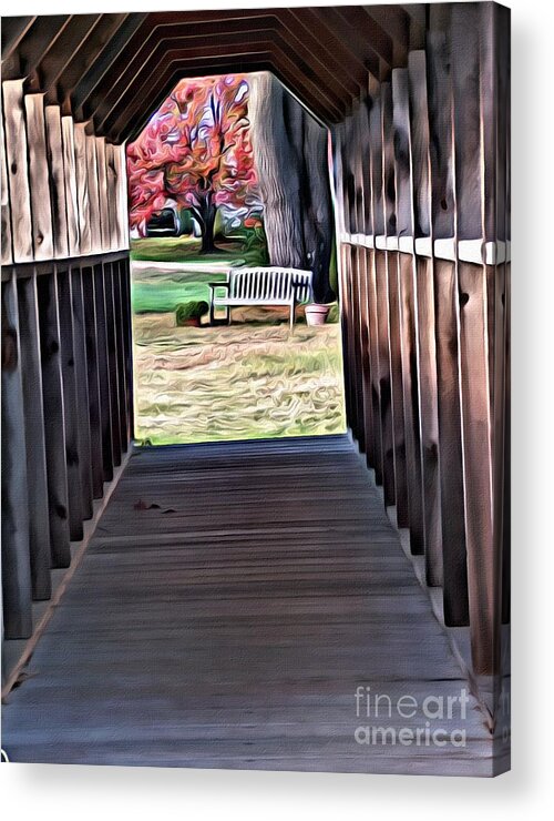 Park Bench Acrylic Print featuring the photograph 9313 by Charles Cunningham