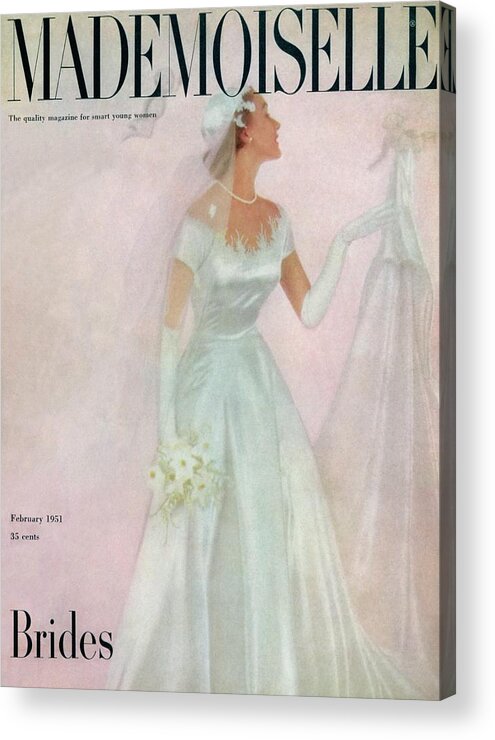 Fashion Acrylic Print featuring the photograph A Bride Wearing A Mindelle Dress by Somoroff