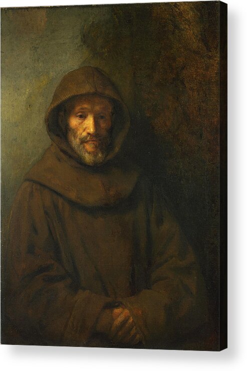 Rembrandt Acrylic Print featuring the painting A Franciscan Friar by Rembrandt