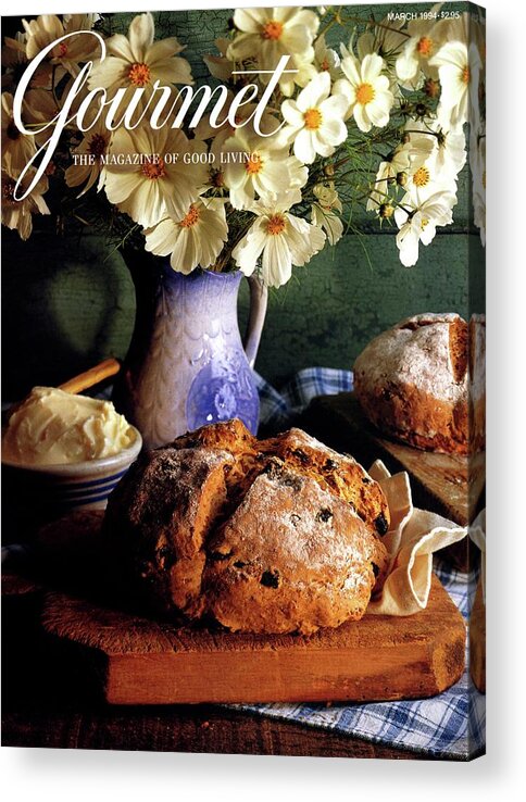 Food Acrylic Print featuring the photograph A Gourmet Cover Of Bread And Flowers by Romulo Yanes