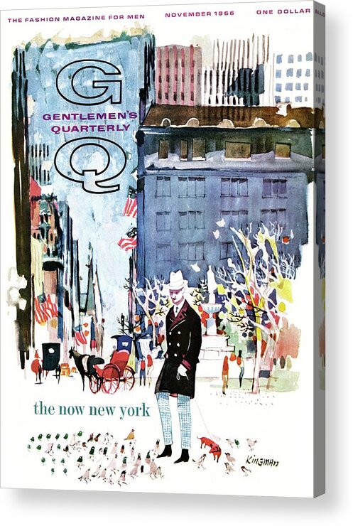 Illustration Acrylic Print featuring the photograph A Gq Cover Of The Plaza Hotel by Dong Kingman
