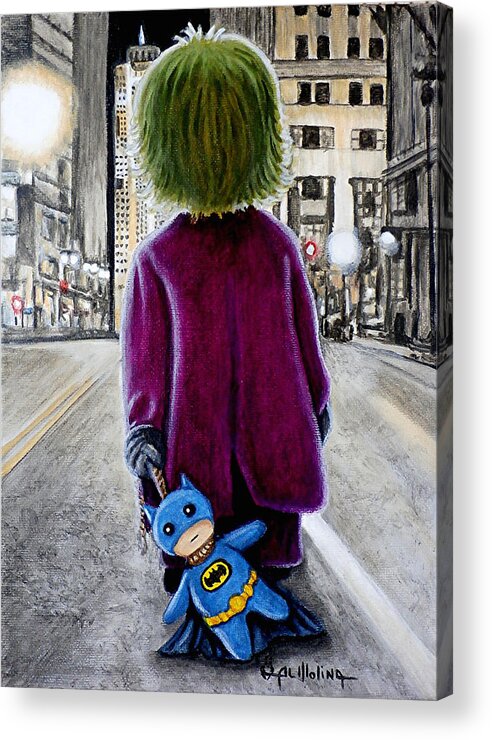 Joker Acrylic Print featuring the painting A Little Chaos Never Hurt Anybody by Al Molina