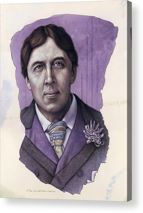 Oscar Wilde Acrylic Print featuring the painting A Man who used to be a Warrior by James W Johnson