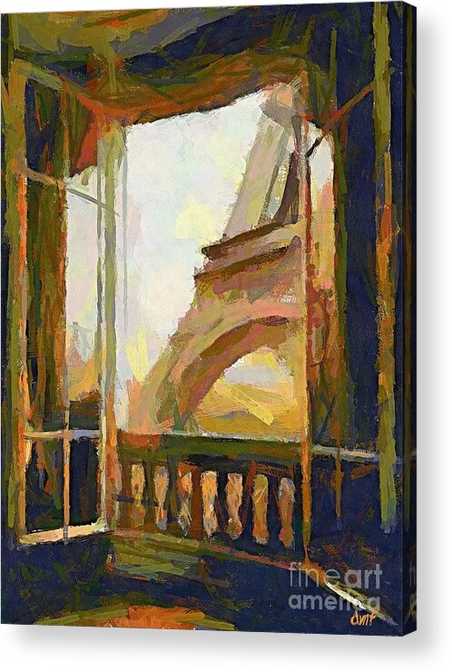 Cityscape Acrylic Print featuring the painting A Room With A View by Dragica Micki Fortuna