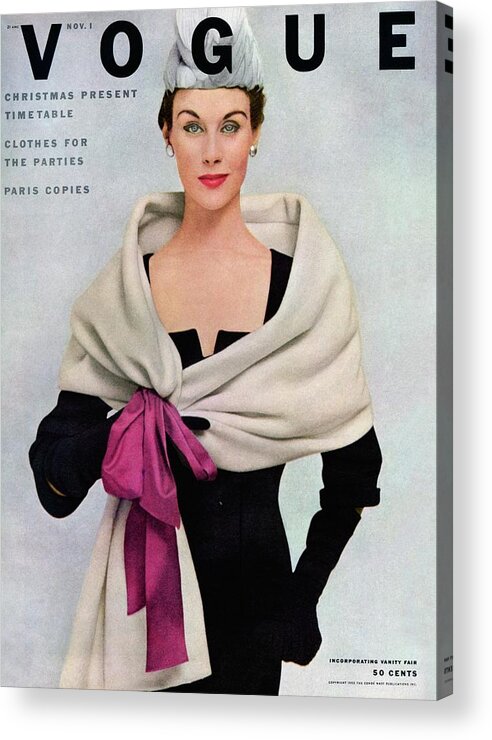 Fashion Acrylic Print featuring the photograph A Vogue Cover Of A Woman Wearing Balenciaga by Frances Mclaughlin-Gill
