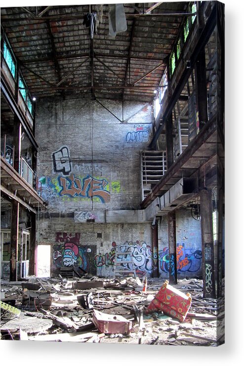 Abandoned Acrylic Print featuring the photograph Abandoned Warehouse 2 by Anita Burgermeister