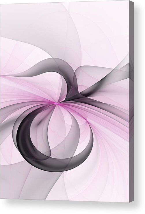 Digital Art Acrylic Print featuring the digital art Abstract Art Fractal with Pink by Gabiw Art