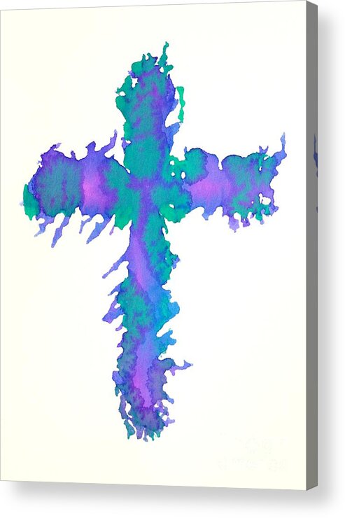 Cross Acrylic Print featuring the painting Abstract Cross by Pattie Calfy