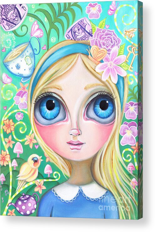 Alice Acrylic Print featuring the painting Alice in Pastel Land by Jaz Higgins