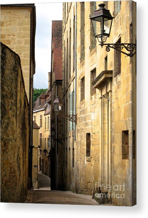 Sarlat France Dordogne Acrylic Print featuring the photograph Alleys of Sarlat by Suzanne Oesterling