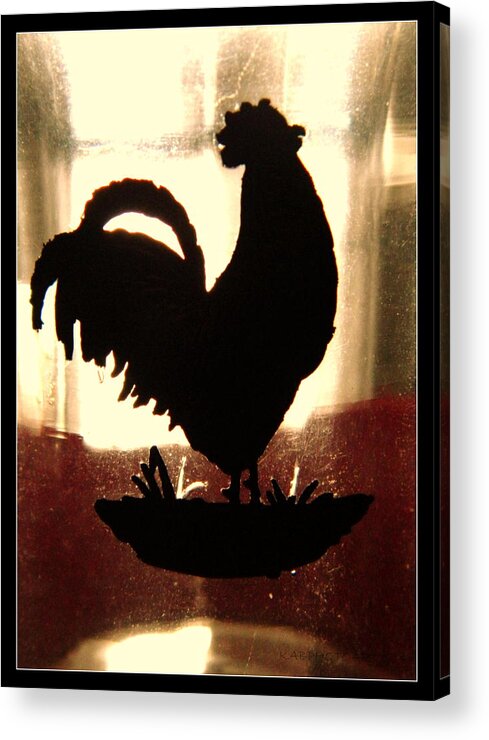 Sunlight Acrylic Print featuring the photograph Antique Glass Chicken Silhouette by Kathy Barney