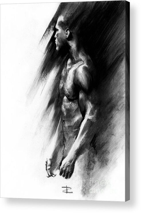 Figurative Acrylic Print featuring the drawing Apart by Paul Davenport