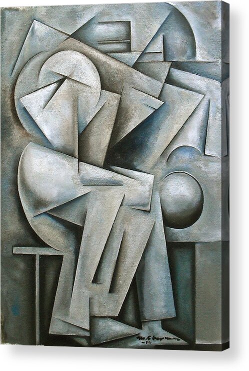 Cubist Acrylic Print featuring the painting Augmentation by Martel Chapman