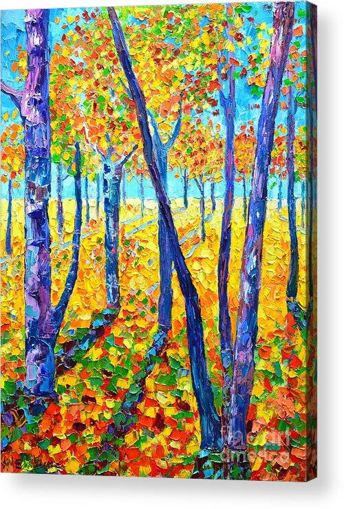 Autumn Acrylic Print featuring the painting Autumn Colors by Ana Maria Edulescu