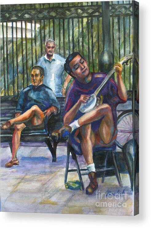 Musician Acrylic Print featuring the painting Banjo by Beverly Boulet