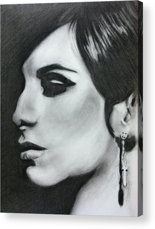  Acrylic Print featuring the drawing Barbara Streisand by Hae Kim