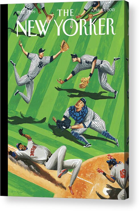 Yankees Acrylic Print featuring the painting Baseball Ballet by Mark Ulriksen