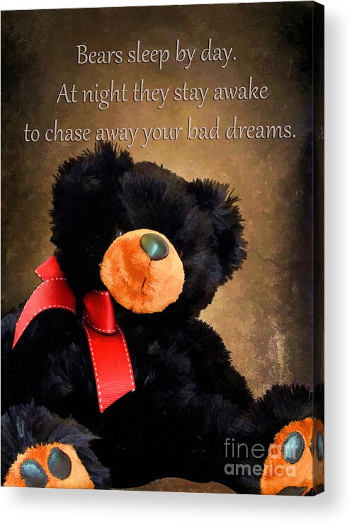 Animal Acrylic Print featuring the photograph Bears Sleep By Day by Darren Fisher