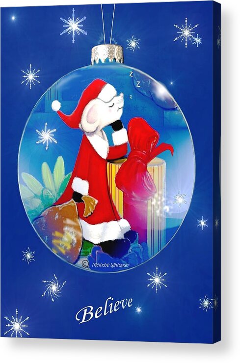 Christmas Card Acrylic Print featuring the digital art Believe by Melodye Whitaker