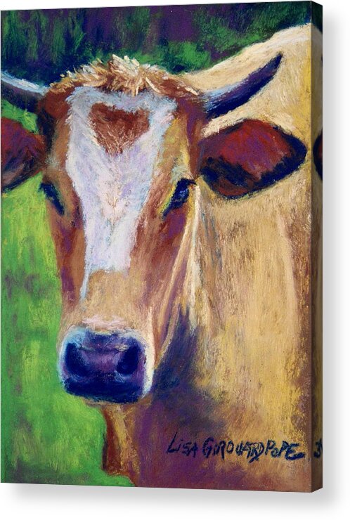 Cow Acrylic Print featuring the painting Blondie -original is SOLD by Lisa Pope
