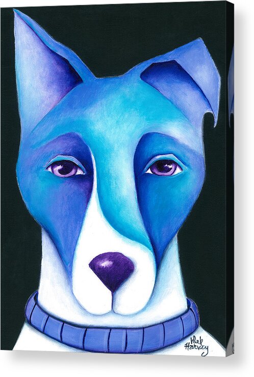 Dog Acrylic Print featuring the painting Blue Dog by Deb Harvey