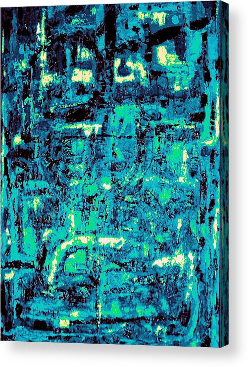 Abstract Acrylic Print featuring the painting Blue Note by Andrea Vazquez-Davidson