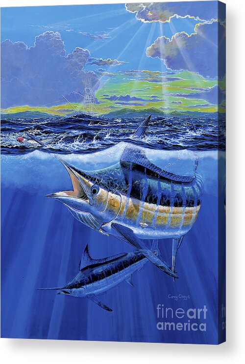 Blue Marlin Acrylic Print featuring the painting Blue Pitcher Off00115 by Carey Chen