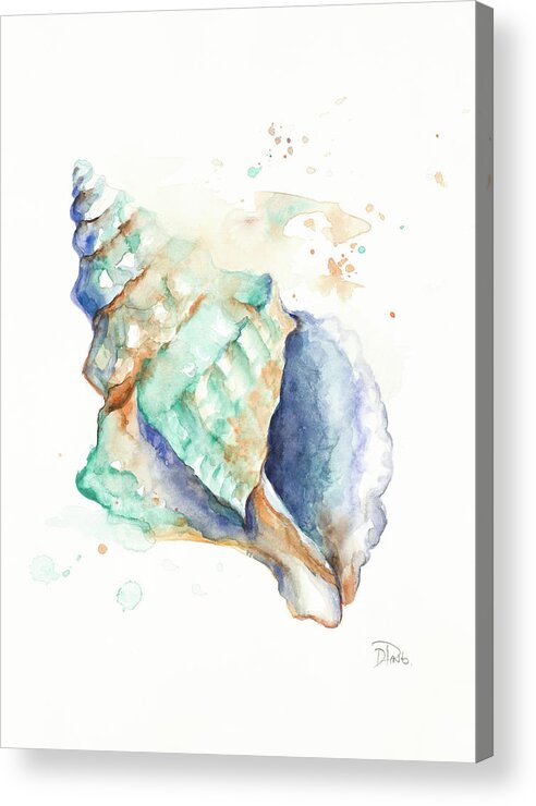 Blue Acrylic Print featuring the painting Blue Shell by Patricia Pinto