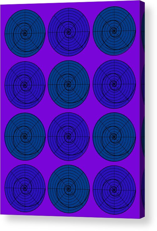 Bubbles Acrylic Print featuring the digital art Blueberry Orb Circle Bubble Pop a la after Warhol by Robert R Splashy Art Abstract Paintings