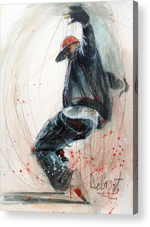 Dancer Acrylic Print featuring the painting Break Dancer2 by Gregory DeGroat