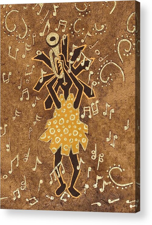 Print Acrylic Print featuring the painting Bugle Player by Katherine Young-Beck