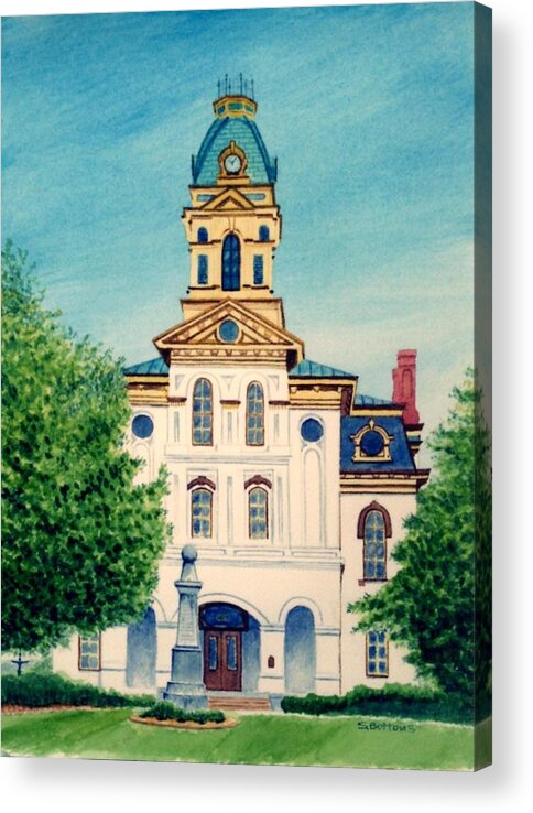 Cabarrus County Acrylic Print featuring the painting Cabarrus County Courthouse by Stacy C Bottoms