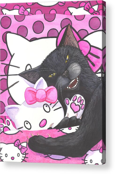 Wicked Kitty Acrylic Print featuring the painting Cat Nap by Catherine G McElroy