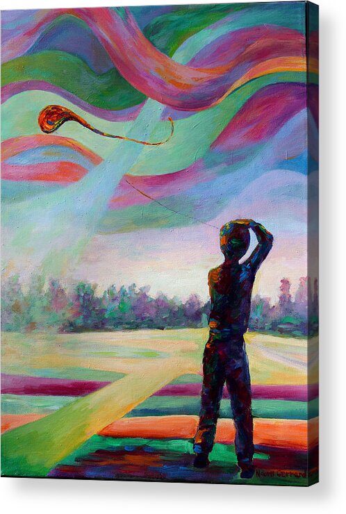 Colorful Acrylic Print featuring the painting Catching the Wind by Naomi Gerrard