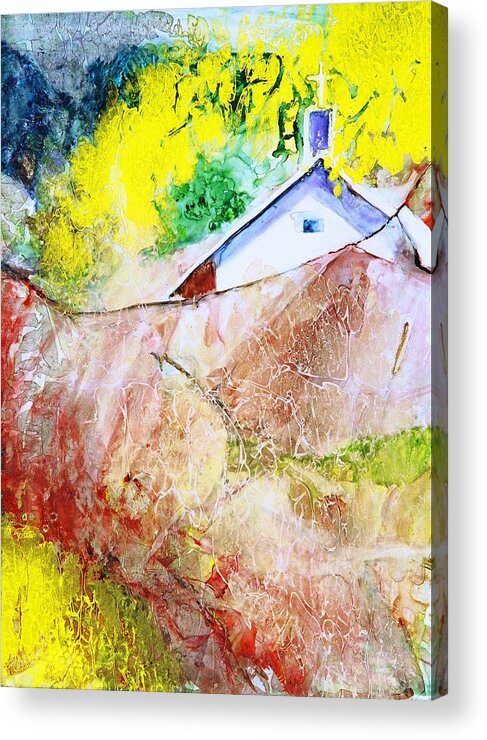 Abstract Landscape Acrylic Print featuring the painting Chapel Hill by Gary DeBroekert