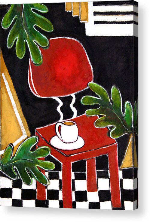 Interior Acrylic Print featuring the painting Coffee Talk 3 by Linda Holt