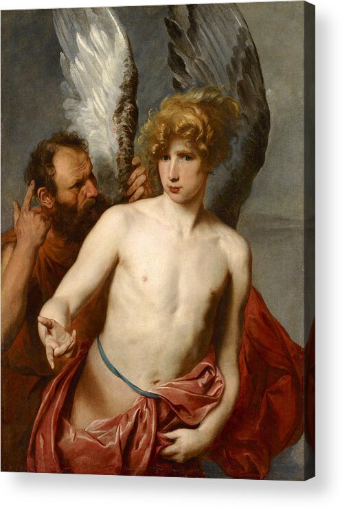 Anthony Van Dyck Acrylic Print featuring the painting Daedalus and Icarus by Anthony van Dyck
