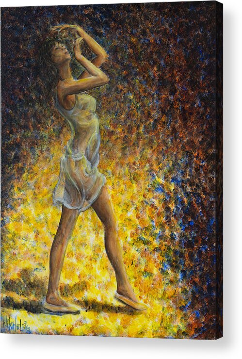 Dancer Acrylic Print featuring the painting Dancer 07 by Nik Helbig