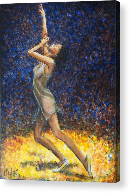 Dancer Acrylic Print featuring the painting Dancer X by Nik Helbig