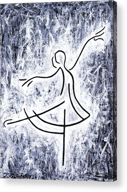 Dancing Swan Acrylic Print featuring the painting Dancing Swan by Kamil Swiatek