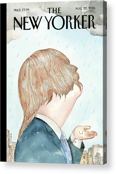 Hillary Clinton Acrylic Print featuring the painting Donald's Rainy Days by Barry Blitt