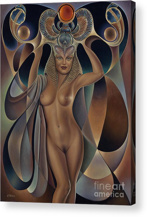 Nude-art Acrylic Print featuring the painting Dynamic Queen 5 by Ricardo Chavez-Mendez