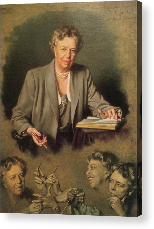 Government Acrylic Print featuring the painting Eleanor Roosevelt, First Lady by Science Source