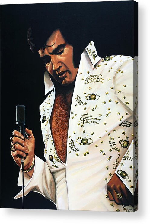 Elvis Acrylic Print featuring the painting Elvis Presley Painting by Paul Meijering