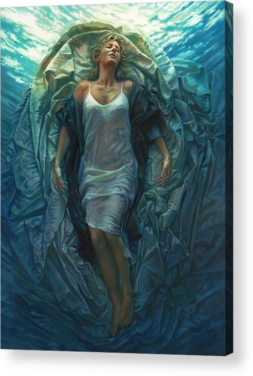 Conceptual Acrylic Print featuring the painting Emerge Painting by Mia Tavonatti