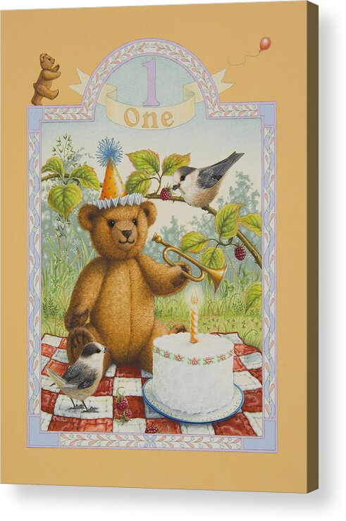 Birthday Acrylic Print featuring the painting First Birthday by Lynn Bywaters