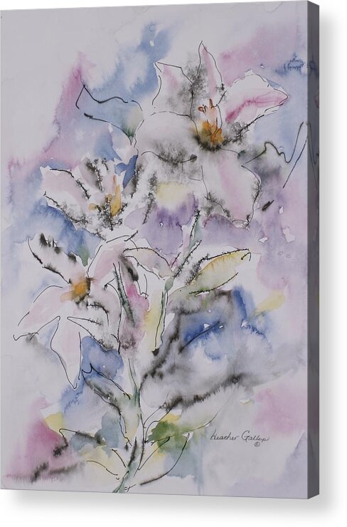 Flowers Acrylic Print featuring the painting Fleurs by Heather Gallup