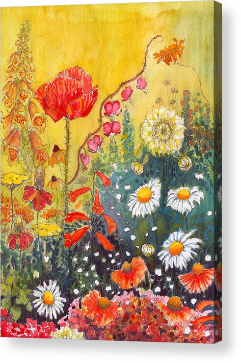Flower Garden Acrylic Print featuring the painting Flower Garden by Katherine Miller