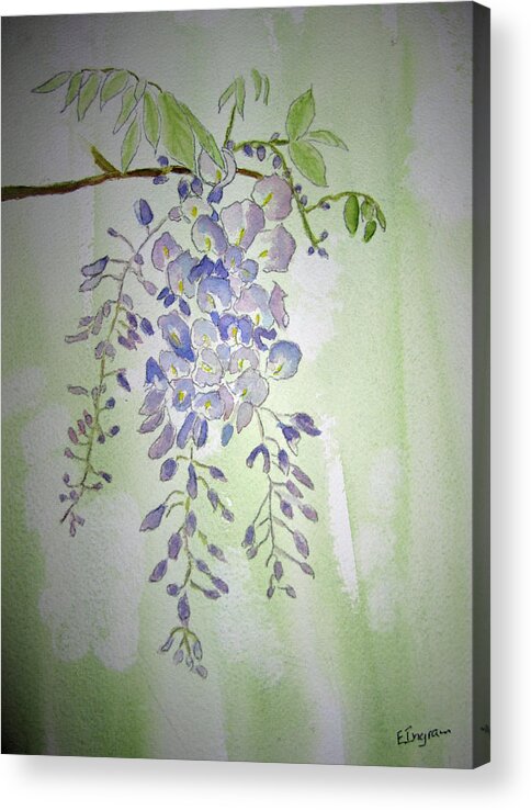 Floral Acrylic Print featuring the painting Flowering Wisteria by Elvira Ingram