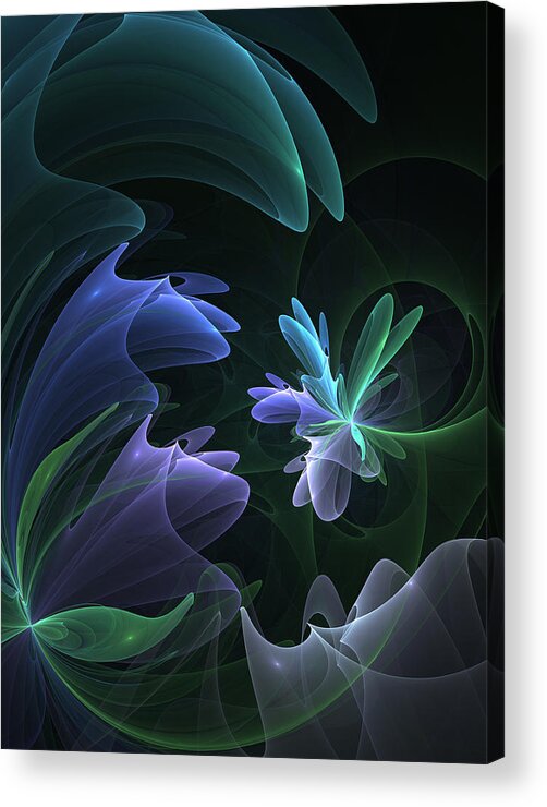 Abstract Acrylic Print featuring the digital art Flowering Fantasy by Gabiw Art